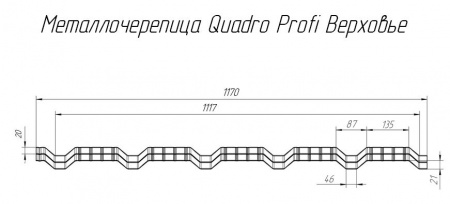Металлочерепица Grand Line Quadro Profi Satin Matt 0,5